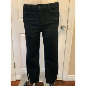 L’Agence Black "Emmanuelle" Mid-Rise Cropped Zipper Pant, Sz 29, NWT Retail $235